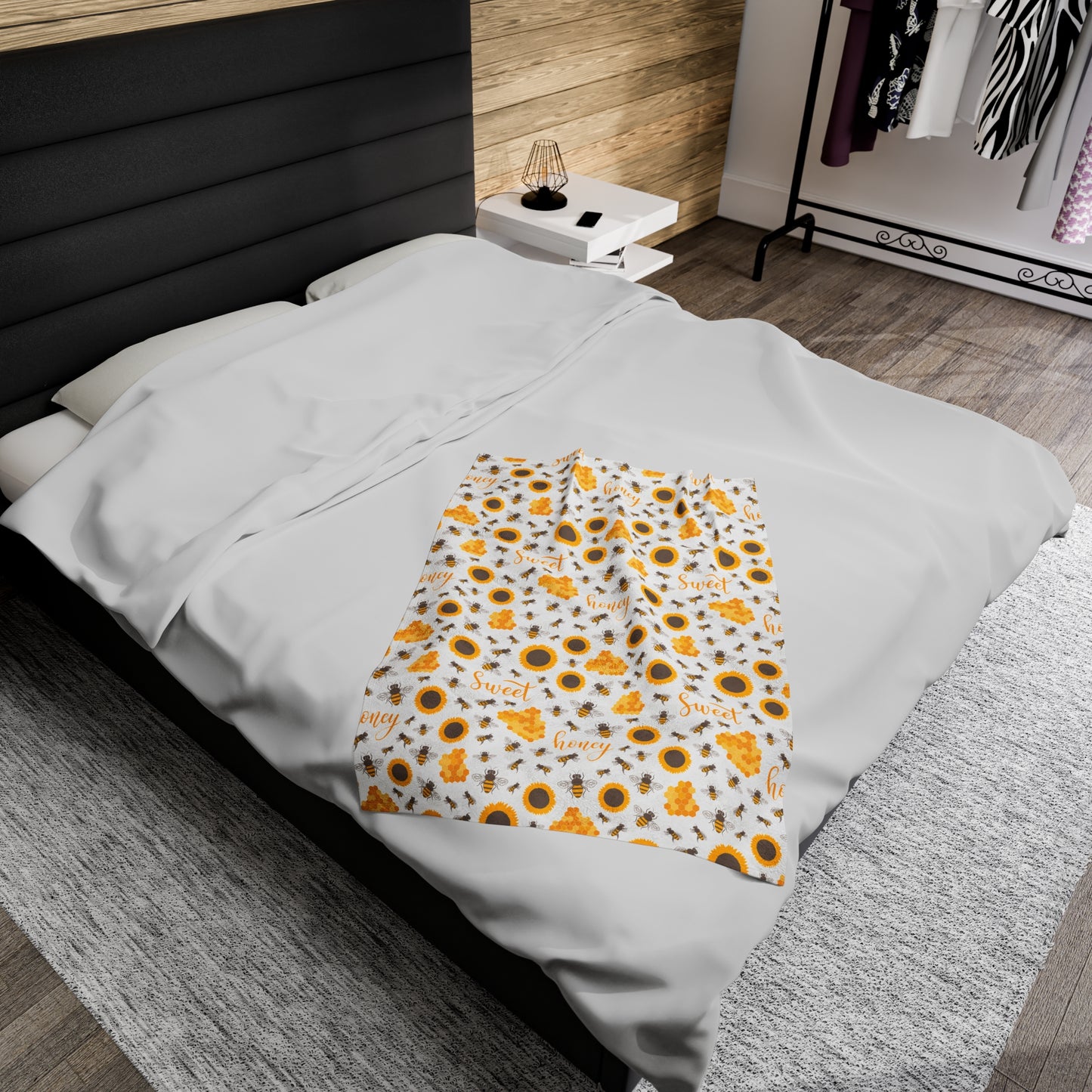 HoneyPlusCo Merch | Honey Bee Plush Blanket Style 4