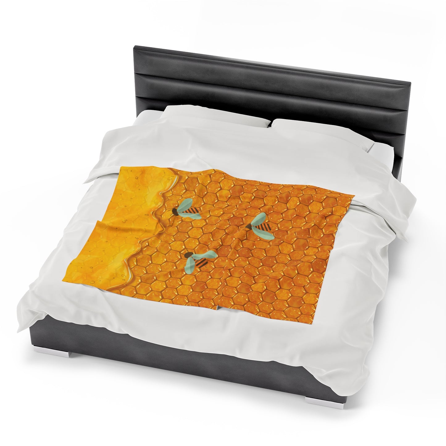 HoneyPlusCo Merch | Honey Bee Plush Blanket Style 1