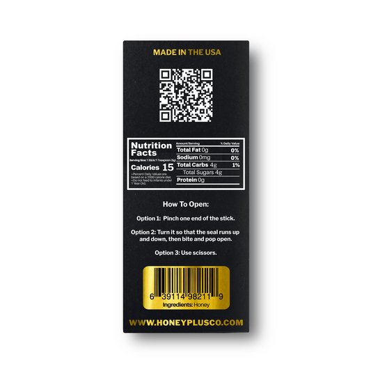 HoneyPlusCo | 100% Natural Honey Sticks (25 Pack)