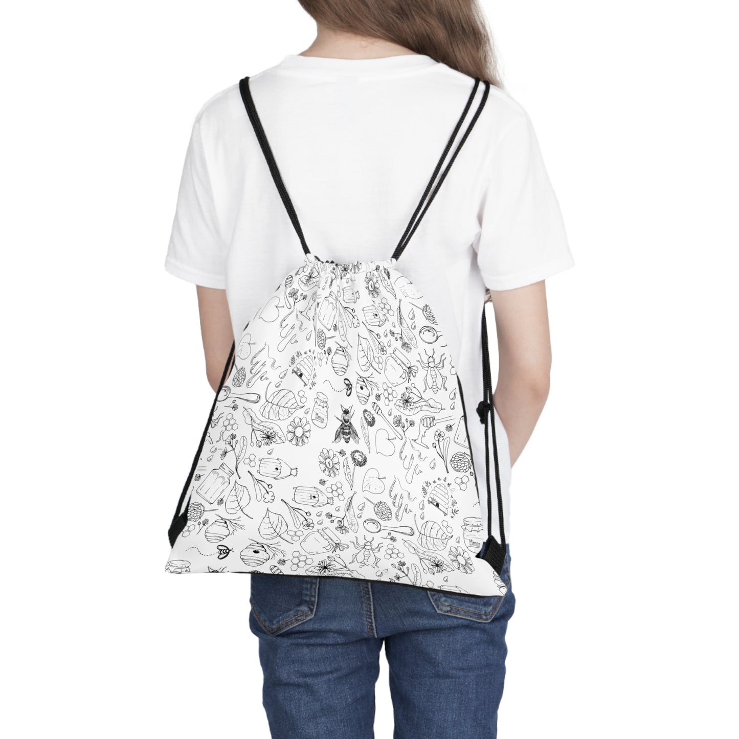 HoneyPlusCo Merch | Honey Bee Drawstring Backpack Style 2