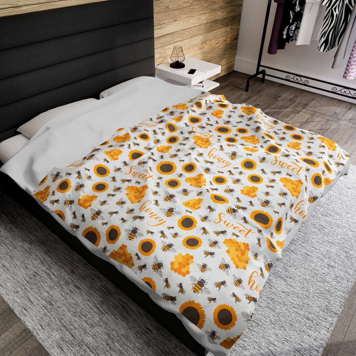 HoneyPlusCo Merch | Honey Bee Plush Blanket Style 4