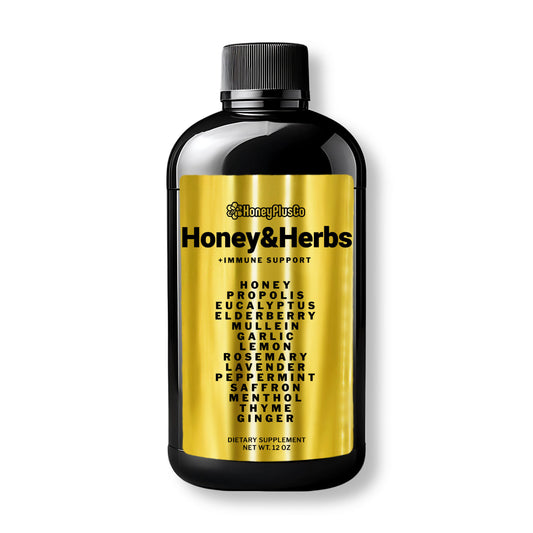 HoneyPlusCo | Honey&Herbs - Natural Honey Cough & Cold Relief +Immune Support - BroncoHoney
