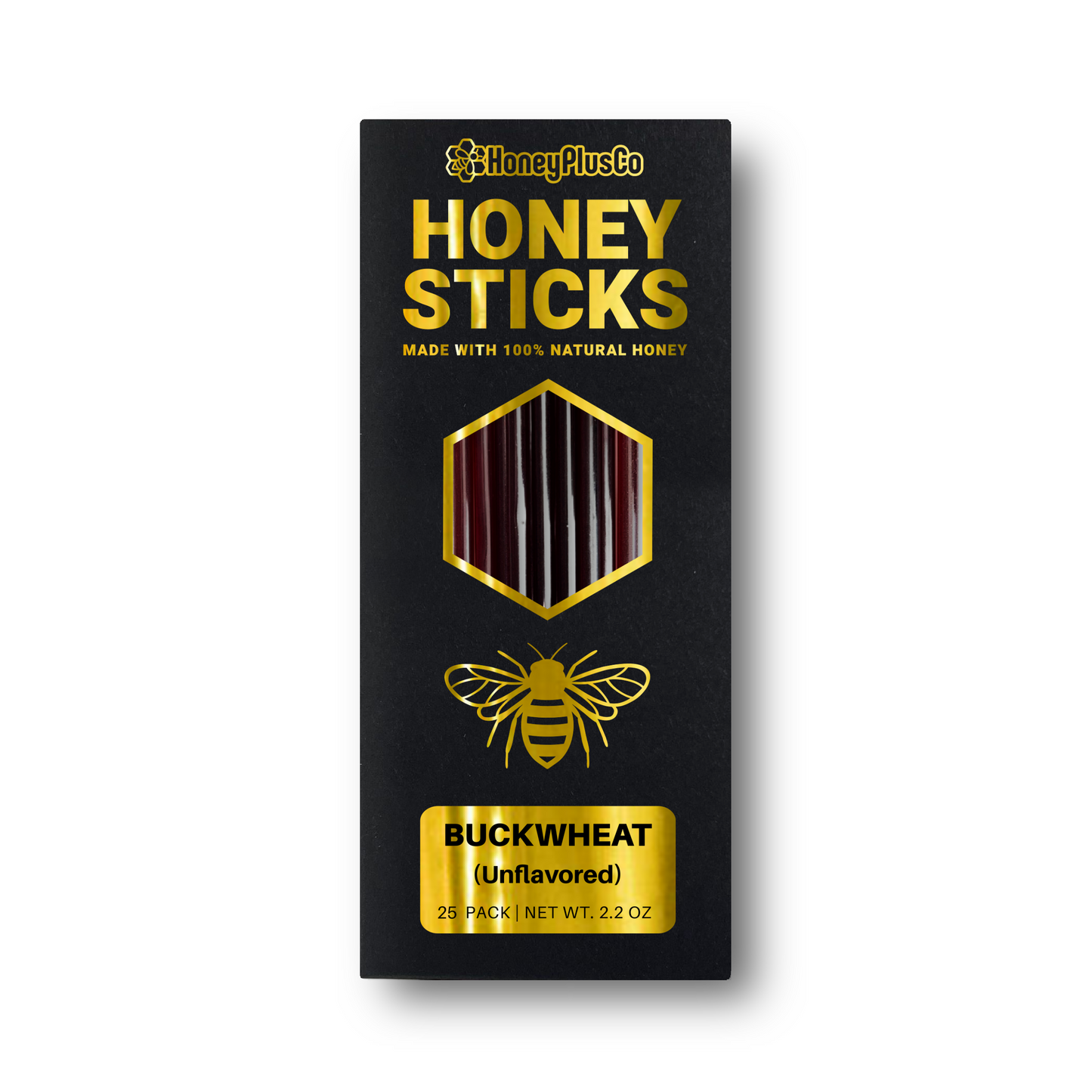 HoneyPlusCo | 100% Natural Honey Sticks (25 Pack)
