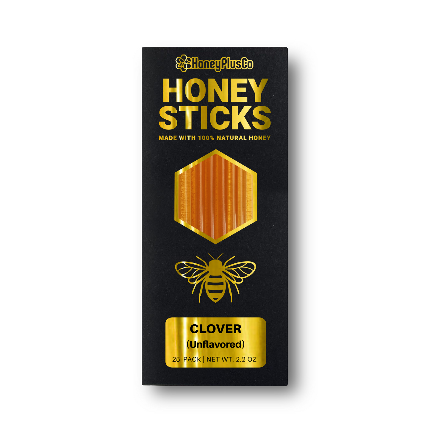 HoneyPlusCo | 100% Natural Honey Sticks (25 Pack)