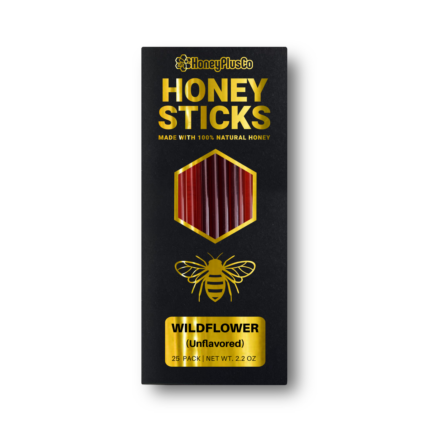 HoneyPlusCo | 100% Natural Honey Sticks (25 Pack)