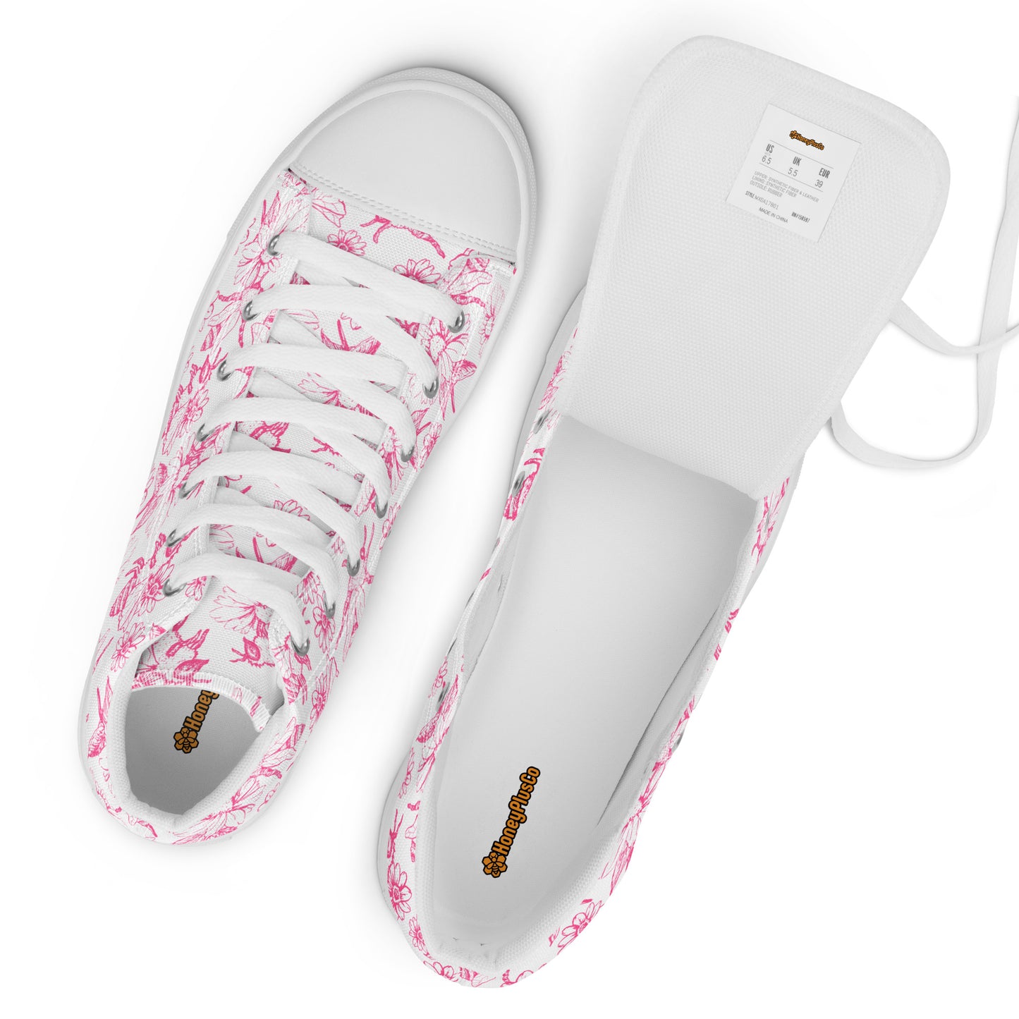HoneyPlusCo Merch | Honey Bee Men’s High Top Canvas Shoes Style 5