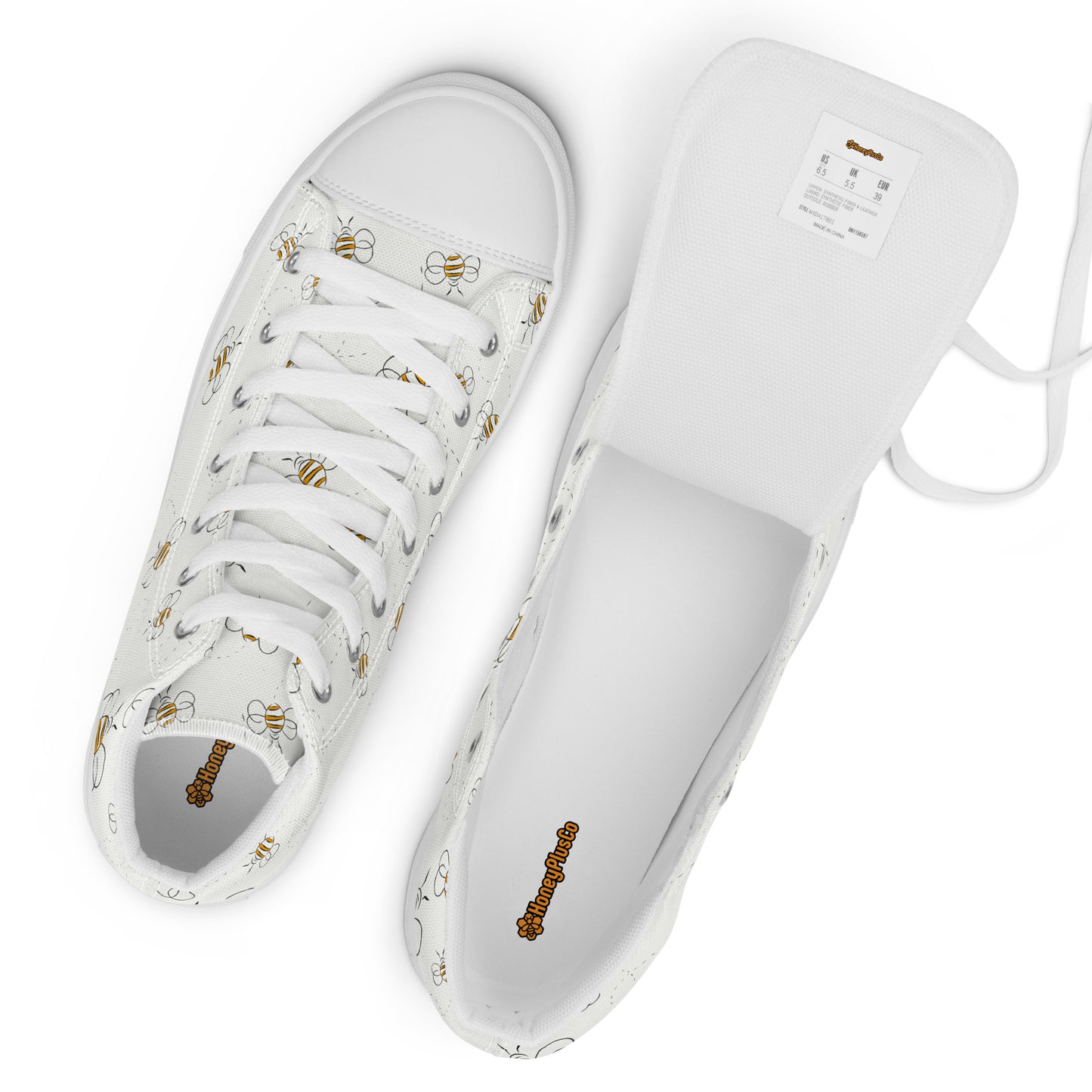 HoneyPlusCo Merch | Honey Bee Men’s High Top Canvas Shoes Style 10