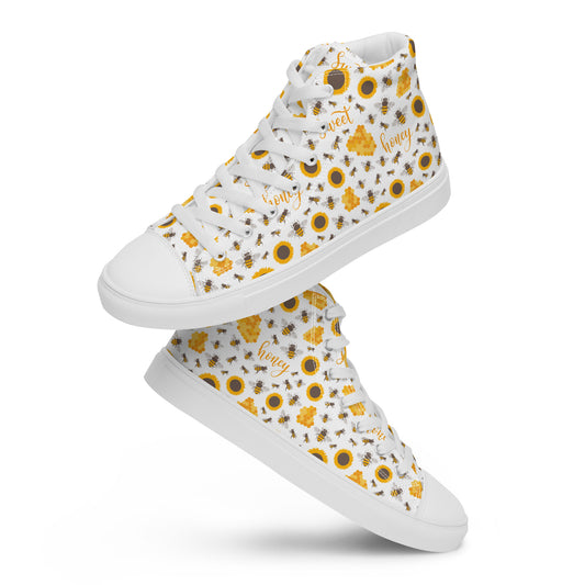 HoneyPlusCo Merch | Honey Bee Men’s High Top Canvas Shoes Style 4