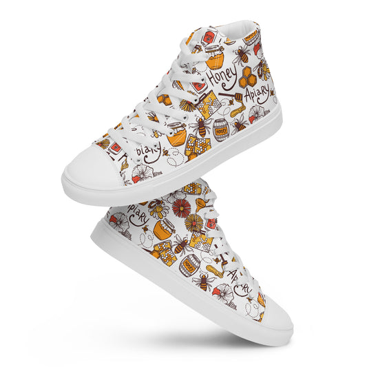 HoneyPlusCo Merch | Honey Bee Men’s High Top Canvas Shoes Style 11