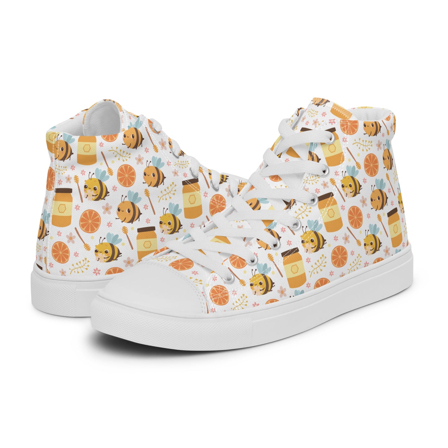 HoneyPlusCo Merch | Honey Bee Men’s High Top Canvas Shoes Style 6