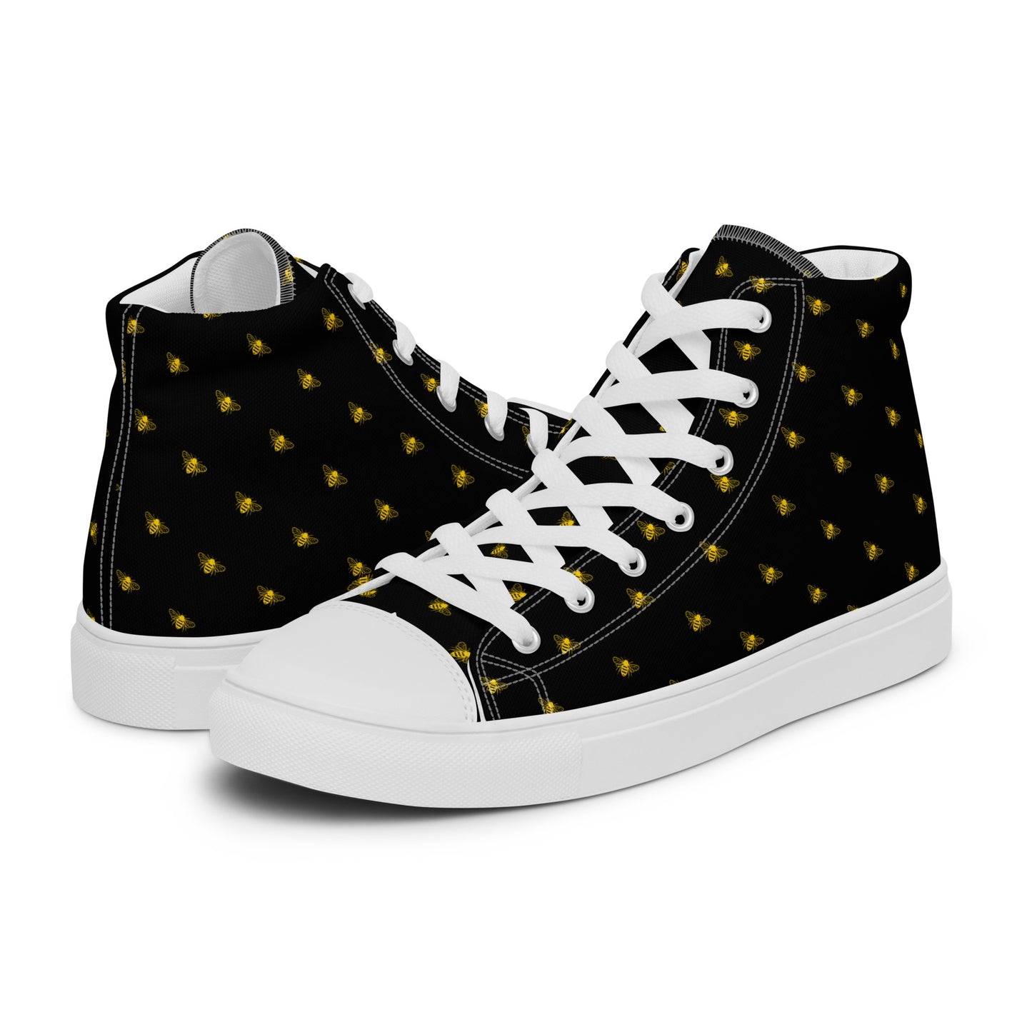 HoneyPlusCo Merch | Honey Bee Men’s High Top Canvas Shoes Style 7