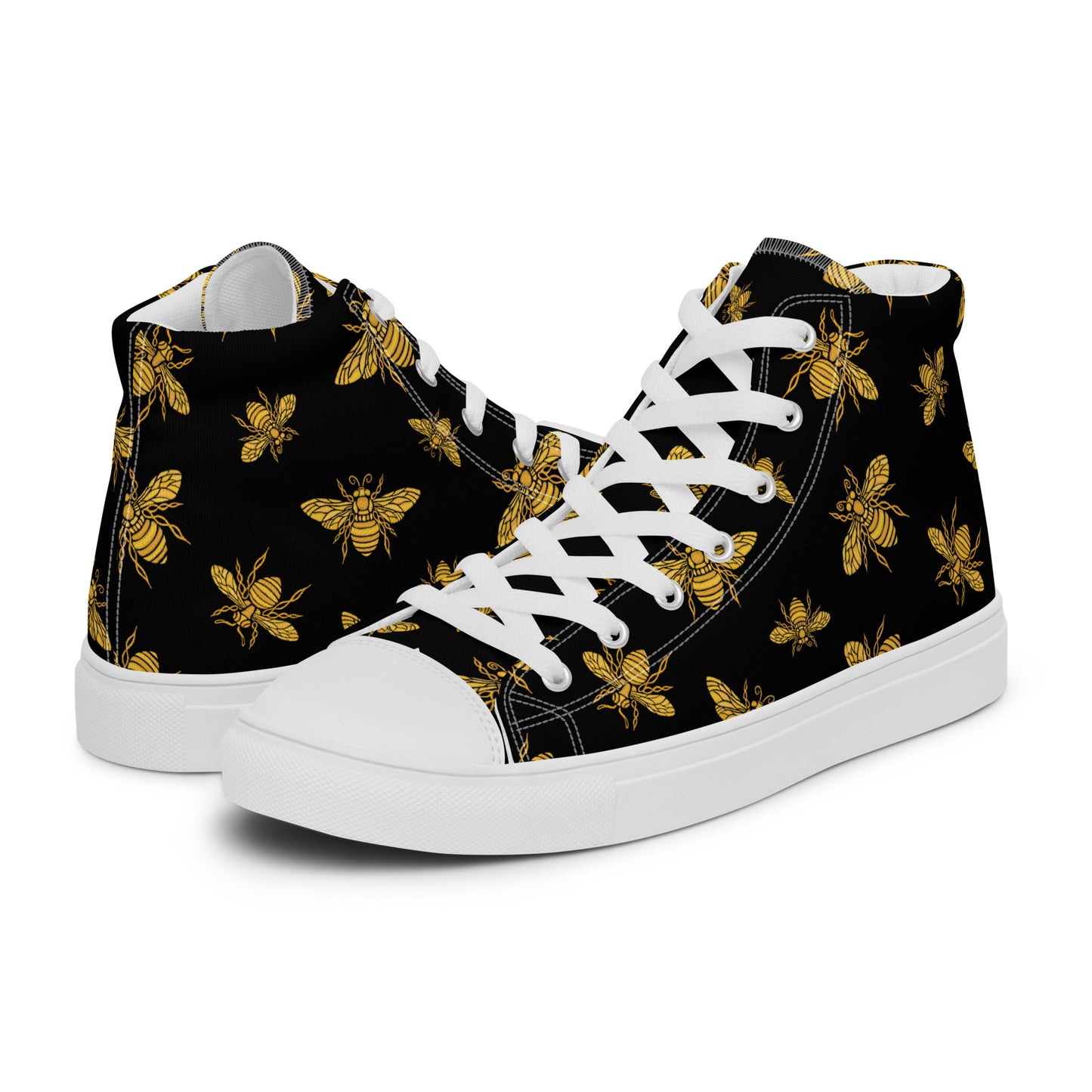 HoneyPlusCo Merch | Honey Bee Men’s High Top Canvas Shoes Style 9