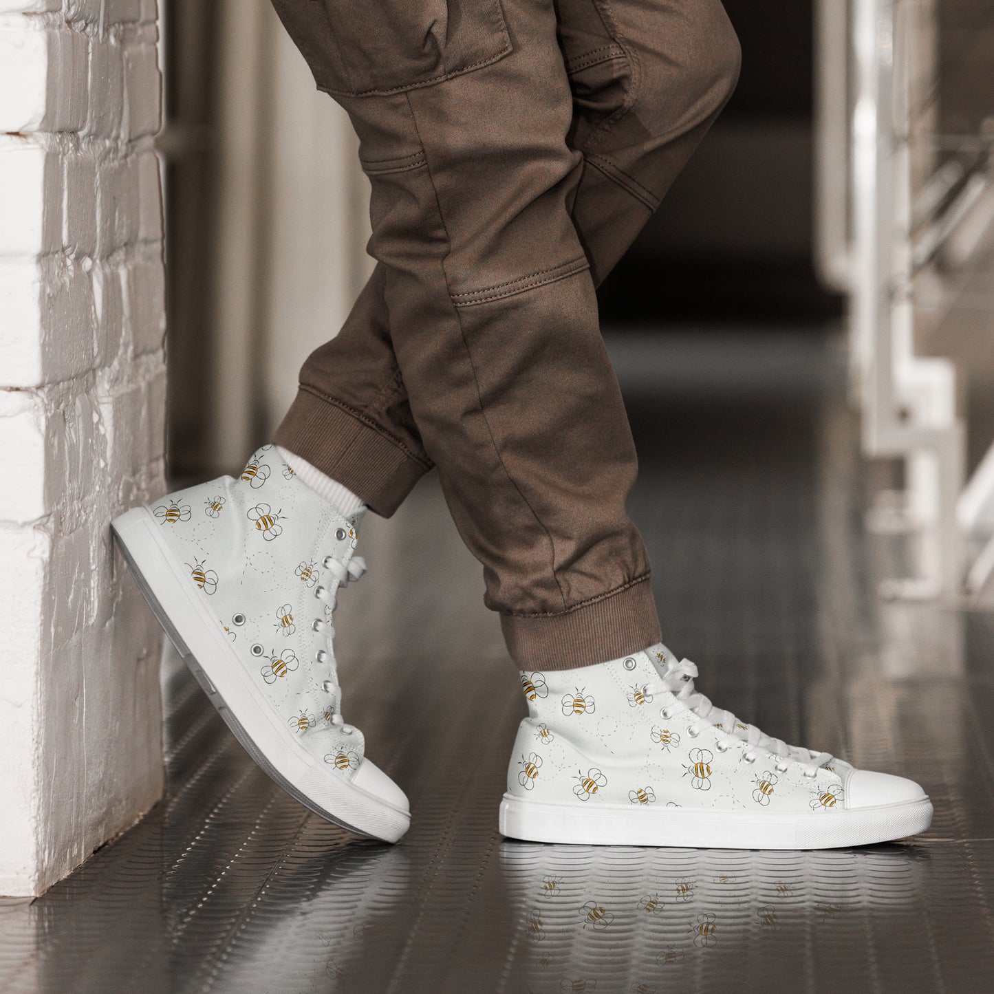 HoneyPlusCo Merch | Honey Bee Men’s High Top Canvas Shoes Style 10