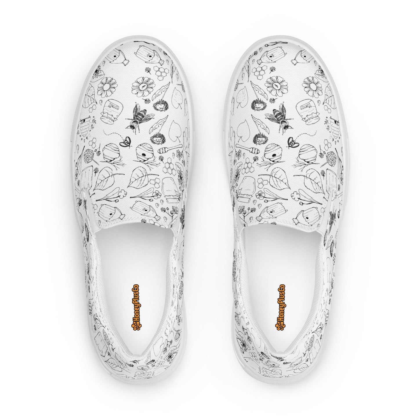 HoneyPlusCo Merch | Honey Bee Men’s Slip On Canvas Shoes Style 2