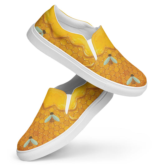 HoneyPlusCo Merch | Honey Bee Men’s Slip On Canvas Shoes Style 1