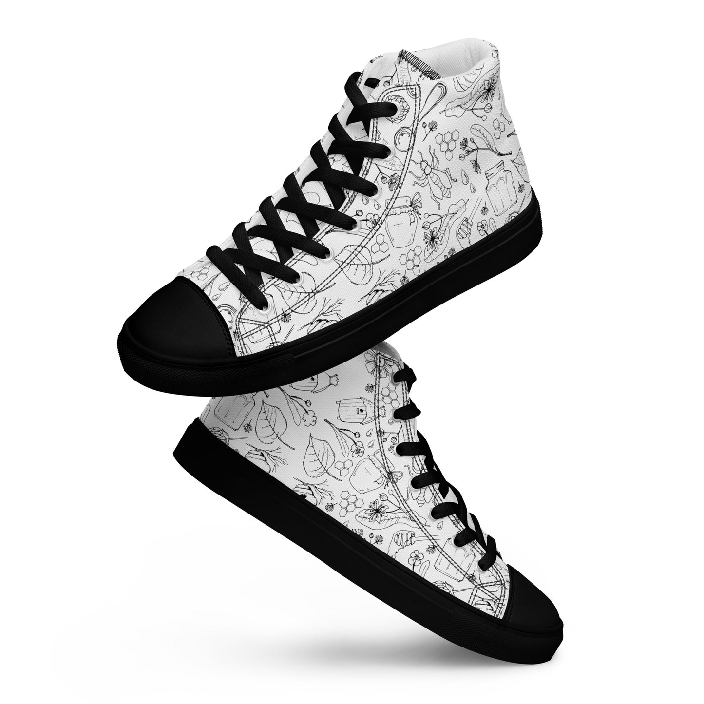 HoneyPlusCo Merch | Honey Bee Women’s High Top Canvas Shoes Style 2