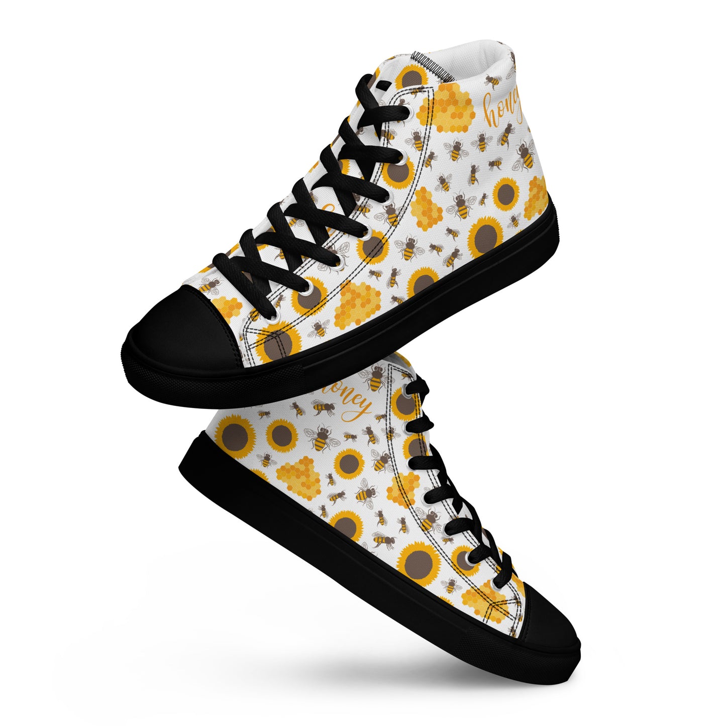 HoneyPlusCo Merch | Honey Bee Women’s High Top Canvas Shoes Style 4
