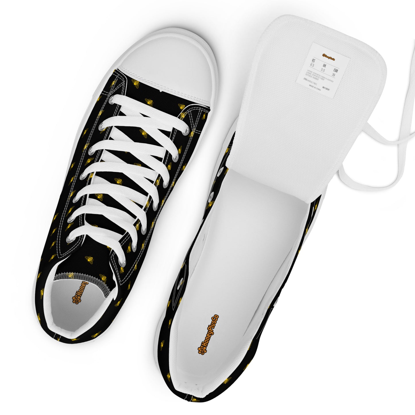 HoneyPlusCo Merch | Honey Bee Women’s High Top Canvas Shoes Style 7