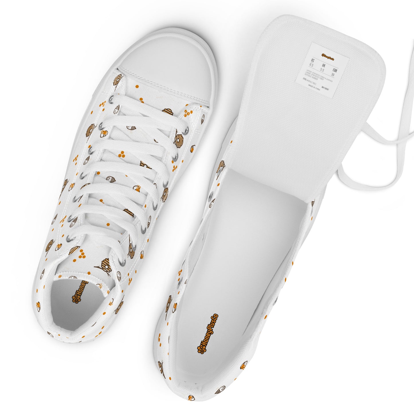 HoneyPlusCo Merch | Honey Bee Women’s High Top Canvas Shoes Style 12