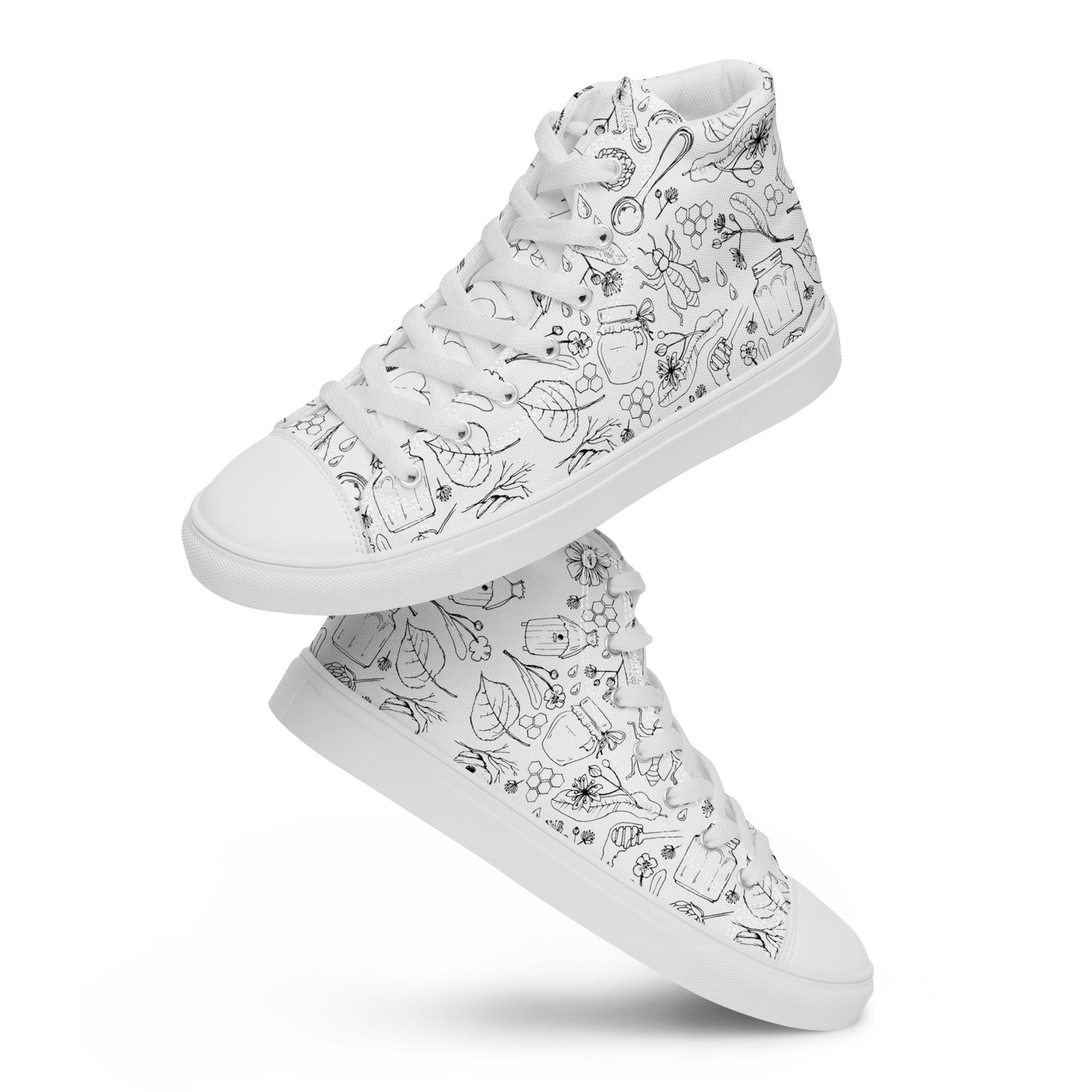 HoneyPlusCo Merch | Honey Bee Women’s High Top Canvas Shoes Style 2