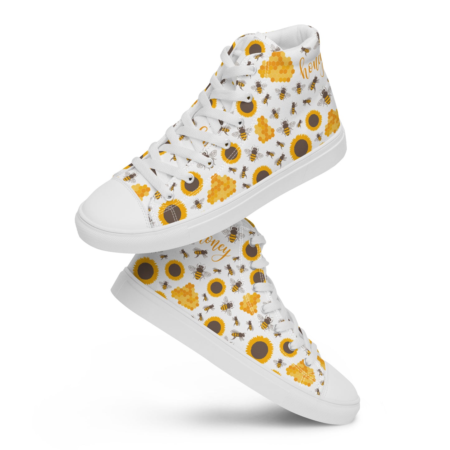 HoneyPlusCo Merch | Honey Bee Women’s High Top Canvas Shoes Style 4