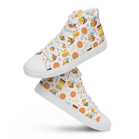 HoneyPlusCo Merch | Honey Bee Women’s High Top Canvas Shoes Style 6
