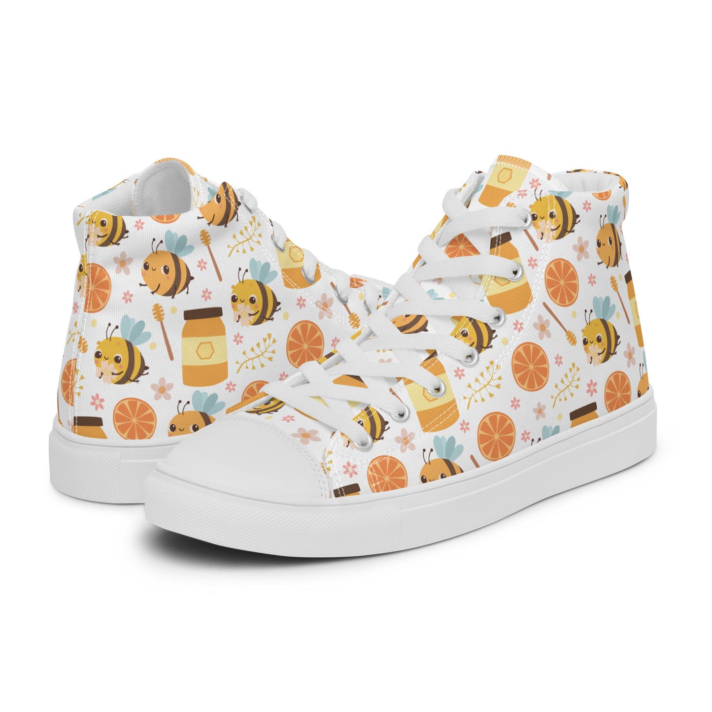 HoneyPlusCo Merch | Honey Bee Women’s High Top Canvas Shoes Style 6