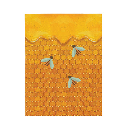 HoneyPlusCo Merch | Honey Bee Plush Blanket Style 1