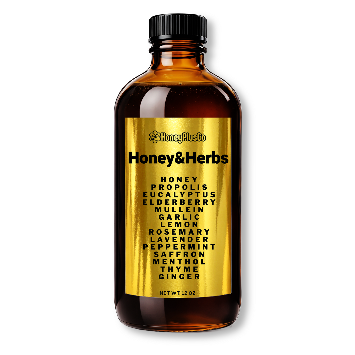 HoneyPlusCo | Honey&Herbs - Raw Honey with Propolis, Eucalyptus, Lemon, Garlic, +More